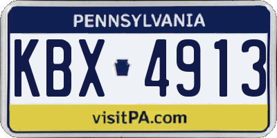PA license plate KBX4913