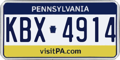 PA license plate KBX4914