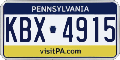 PA license plate KBX4915