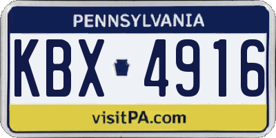 PA license plate KBX4916