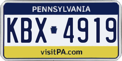 PA license plate KBX4919