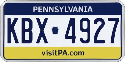 PA license plate KBX4927