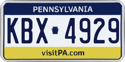 PA license plate KBX4929