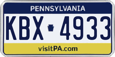 PA license plate KBX4933