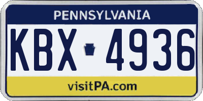 PA license plate KBX4936