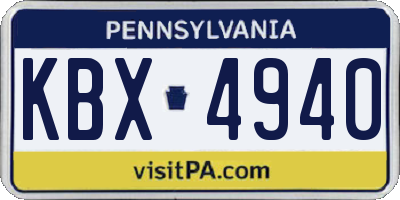 PA license plate KBX4940