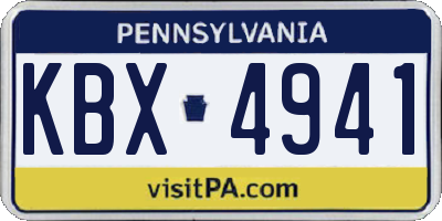 PA license plate KBX4941