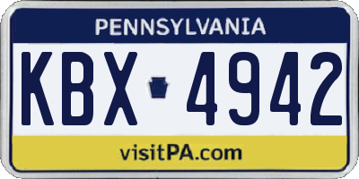 PA license plate KBX4942