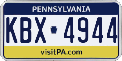 PA license plate KBX4944