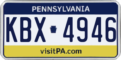 PA license plate KBX4946