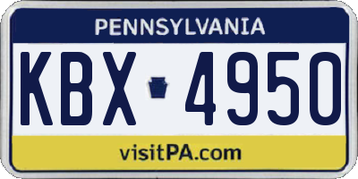 PA license plate KBX4950