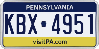 PA license plate KBX4951