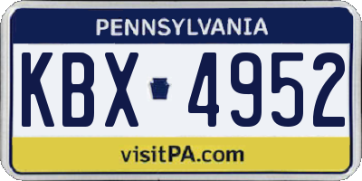 PA license plate KBX4952