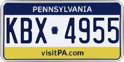 PA license plate KBX4955