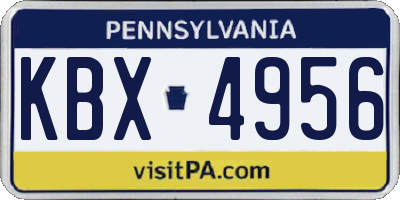 PA license plate KBX4956