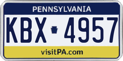 PA license plate KBX4957