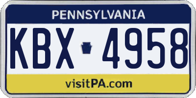 PA license plate KBX4958