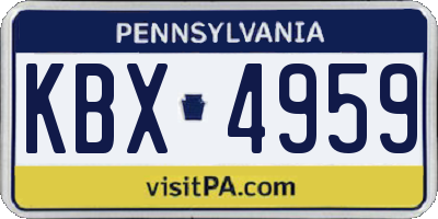 PA license plate KBX4959