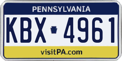 PA license plate KBX4961
