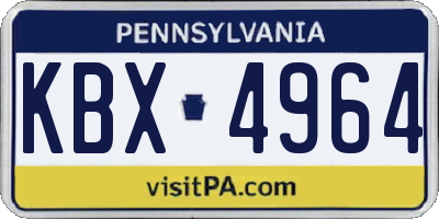 PA license plate KBX4964