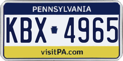 PA license plate KBX4965