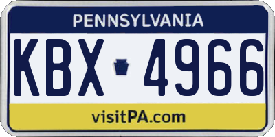 PA license plate KBX4966