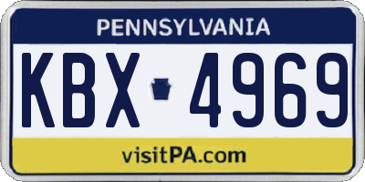 PA license plate KBX4969