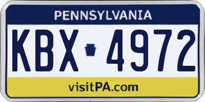 PA license plate KBX4972