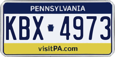 PA license plate KBX4973