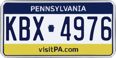 PA license plate KBX4976