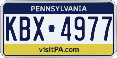 PA license plate KBX4977