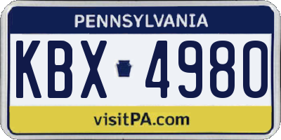 PA license plate KBX4980