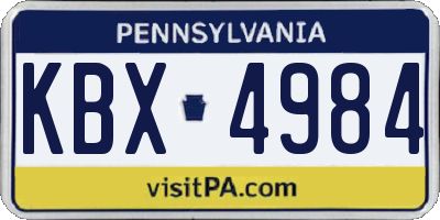 PA license plate KBX4984