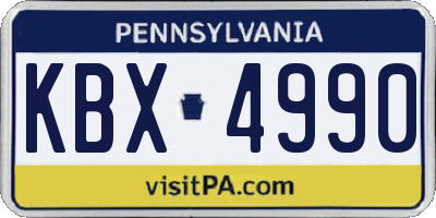 PA license plate KBX4990