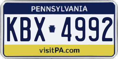 PA license plate KBX4992