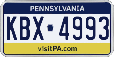 PA license plate KBX4993