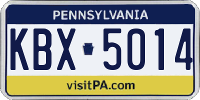 PA license plate KBX5014