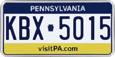 PA license plate KBX5015
