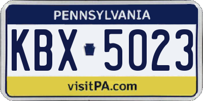 PA license plate KBX5023