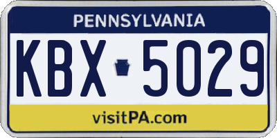 PA license plate KBX5029