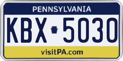 PA license plate KBX5030