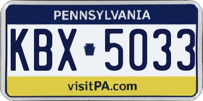 PA license plate KBX5033