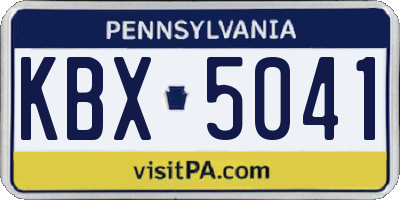 PA license plate KBX5041