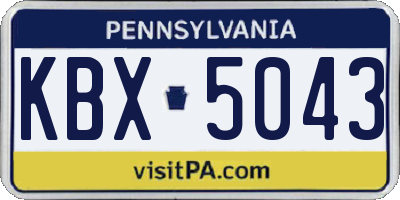 PA license plate KBX5043