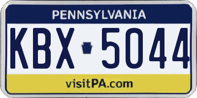 PA license plate KBX5044