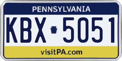 PA license plate KBX5051