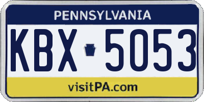 PA license plate KBX5053