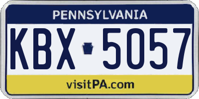 PA license plate KBX5057