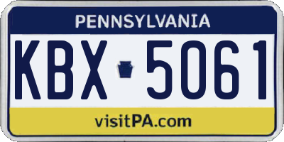 PA license plate KBX5061