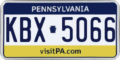 PA license plate KBX5066